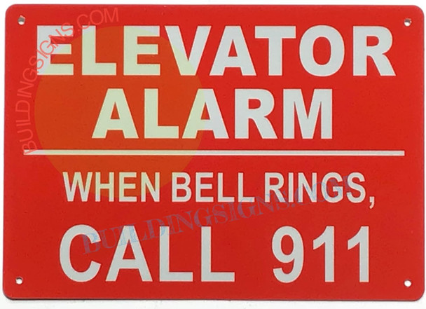 ELEVATOR ALRAM WHEN BELL RINGS CALL 911