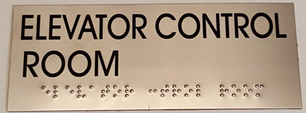 ELEVATOR CONTROL ROOM  - BRAILLE-STAINLESS STEEL