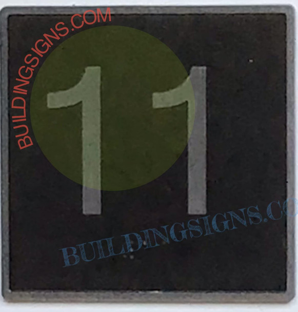 ELEVATOR FLOOR NUMBER 11 - ELEVATOR JAMB PLATE FLOOR 11  -THE IRON LINE