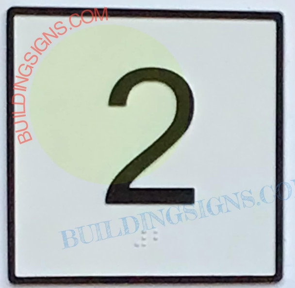 ELEVATOR FLOOR NUMBER 2 - ELEVATOR JAMB PLATE 1  -THE IRON LINE