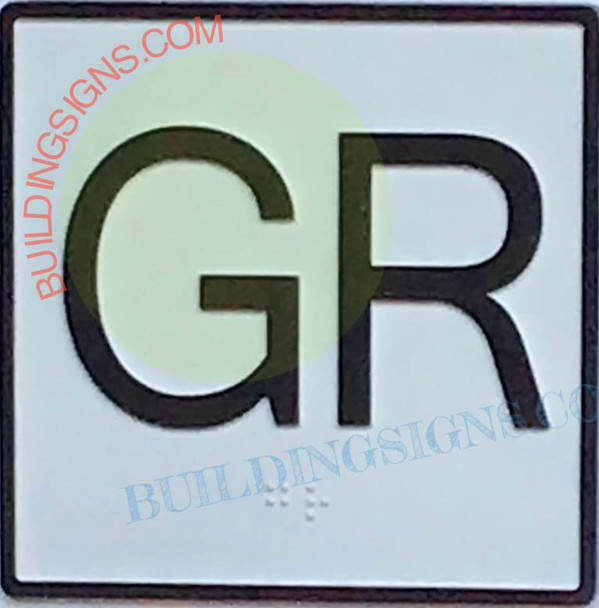 Elevator Floor Number GR - Elevator JAMB Plate Floor Ground  -The Iron LINE