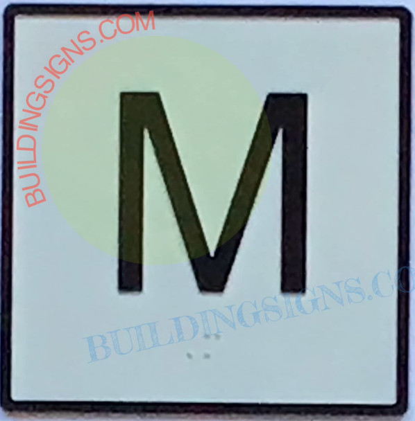 Elevator Floor Number M - Elevator JAMB Plate Floor Mezzanine  -The Iron LINE