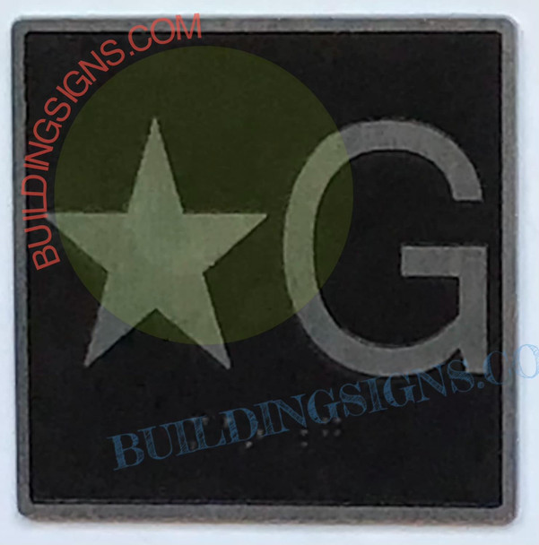ELEVATOR FLOOR NUMBER STAR G - ELEVATOR JAMB PLATE FLOOR STAR G  -THE IRON LINE