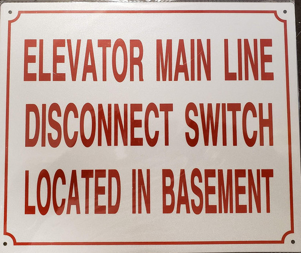 Elevator Main Line Disconnect Switch Located In Basement
