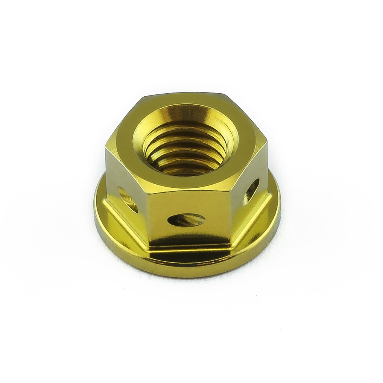 Titanium Flanged Nut M8x(1.25mm) Drilled | Pro-Bolt
