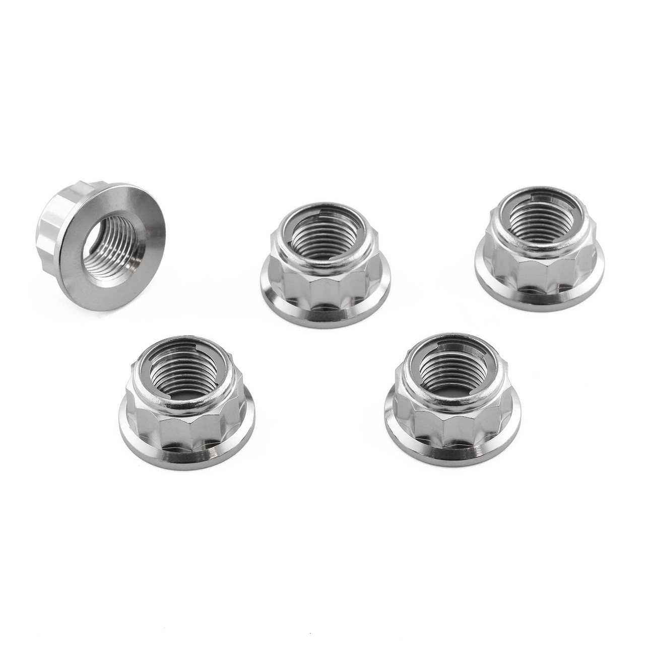 Titanium Sprocket Nuts M10x(1.00mm) Bi-Hex Lock Pack x5 | Pro-Bolt
