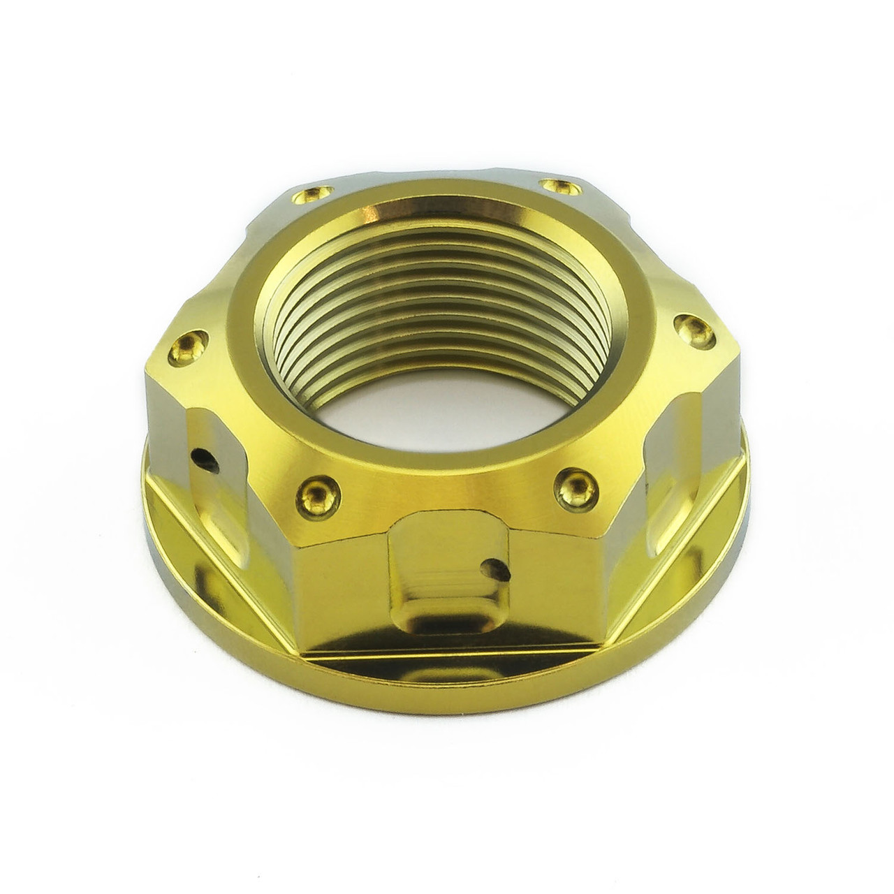 Titanium Flanged Nut M22x(1.50mm) Drilled | Pro-Bolt