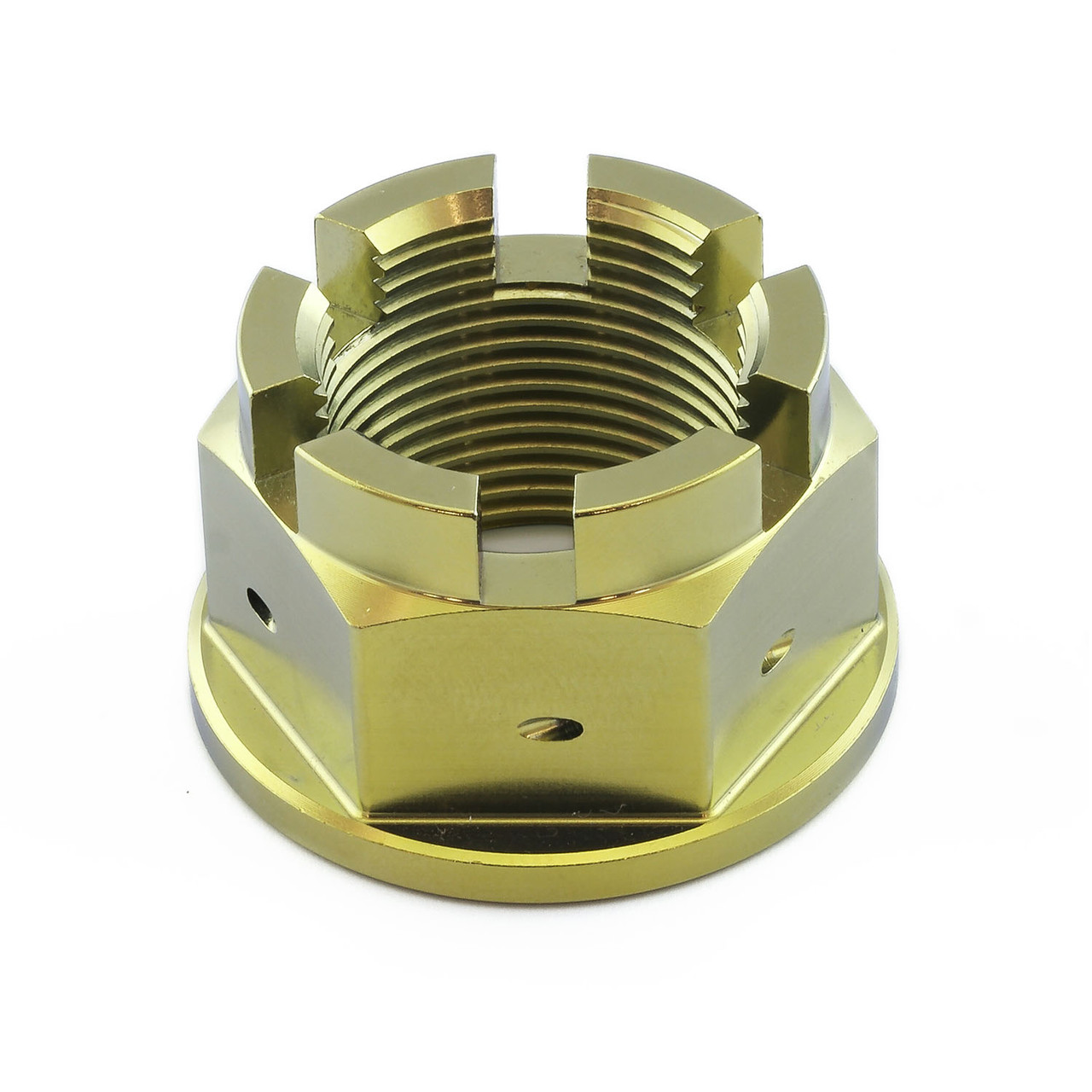 Titanium Flanged Axle Nut M24x(1.50mm) Castellated Drilled Rear