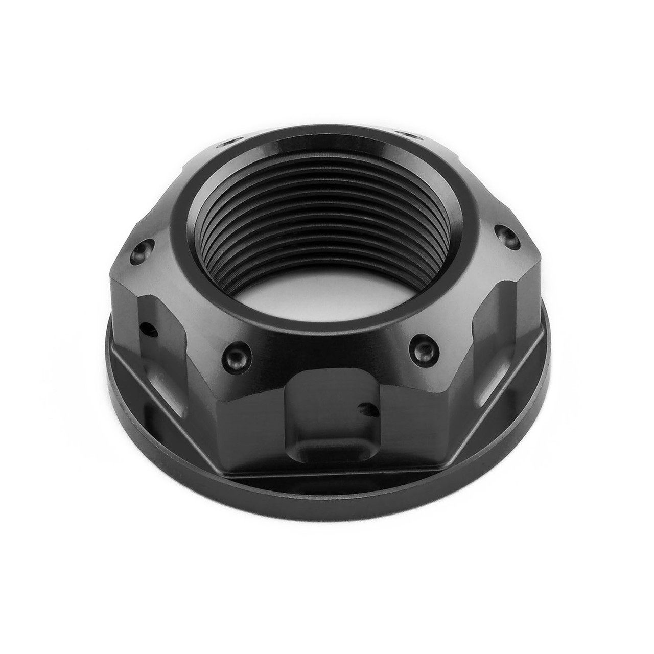 Titanium Flanged Nut M25x(1.50mm) 43mm Flange Drilled | Pro-Bolt