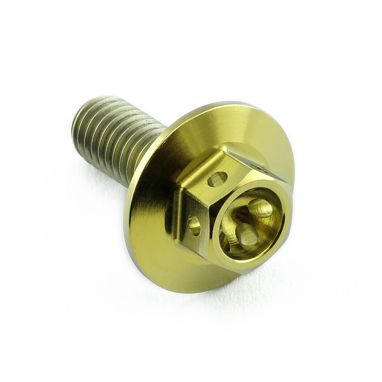 Titanium Flanged Hex Head Bolt M6x(1.00mm)x16mm (16mm O/D) Race