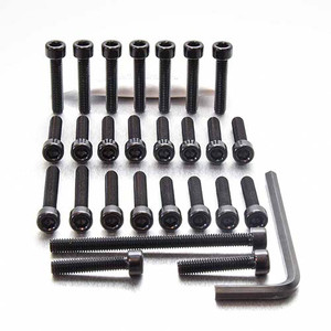 アルミニウム エンジンボルトキット(ソケットキャップ) カワサキ ER6N '05-'08 ブラック