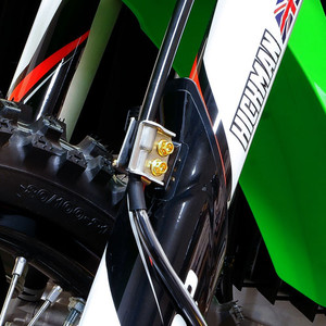 Aluminium Front Brake Line Clip Mount Bolt Kit Etched Gold Fitted