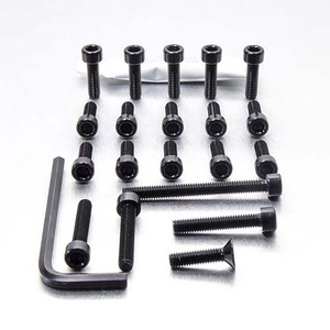 アルミニウム エンジンボルトキット(ソケットキャップ) ホンダ XL125 RC/Rフロント & リヤH '82-'87 ブラック