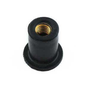 Black Rubber Nut With Brass Insert M5 x 0.8 x 14 Black Rubber Nut With Brass Insert M5 x 0.8 x 14