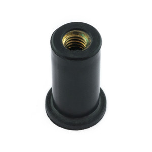 Black Rubber Nut With Brass Insert M6 x 1.0 x 25 Black Rubber Nut With Brass Insert M6 x 1.0 x 25