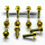 チタン ディスクボルトM6x20mm フロント フランジヘックス 12個パック ゴールド