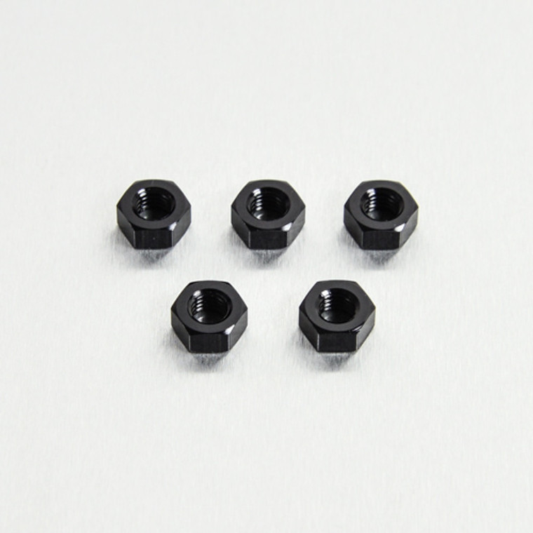 Aluminium Full Nuts M8 Pack x5 Black