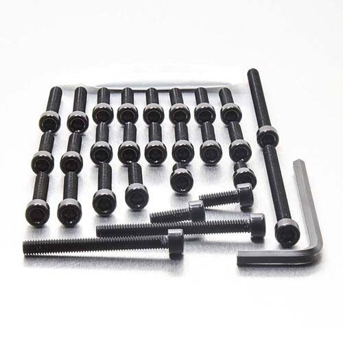 アルミニウム エンジンボルトキット(ソケットキャップ) ヤマハ XT600E ブラック