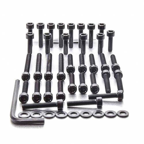 アルミニウム エンジンボルトキット(ソケットキャップ) ヤマハ R1 '00-'03 ブラック