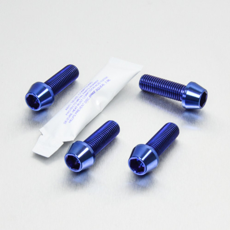 Titanium Pillion Footrest Hanger Bolt Kit Blue