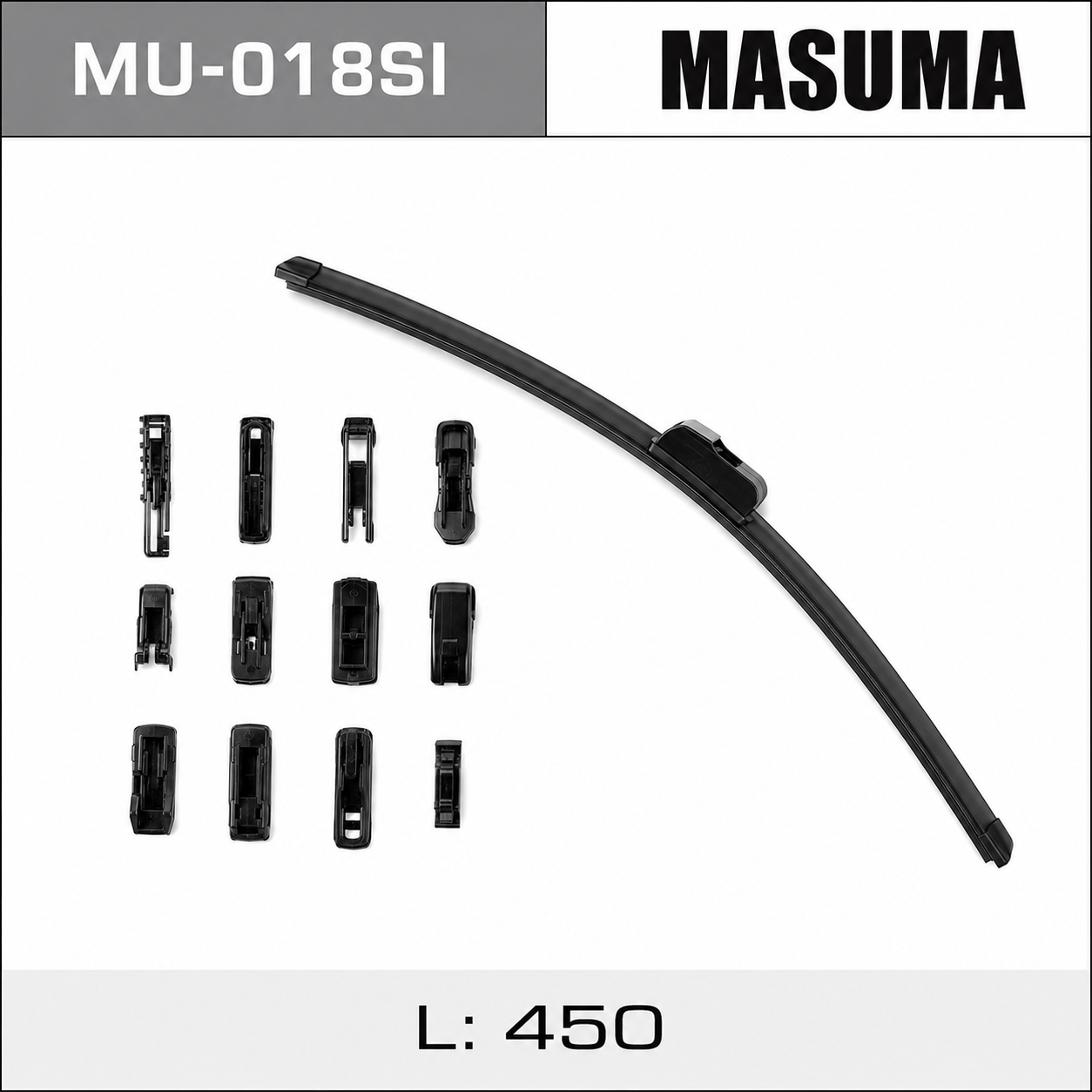18" Silicone Beam Wiper Blade | Universal Fit | 13 Adapters