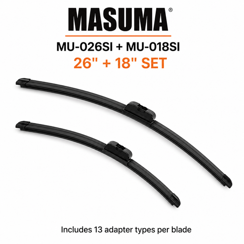 Masuma MU-026SI and MU-018SI 26 inch and 18 inch silicone beam wiper blade set