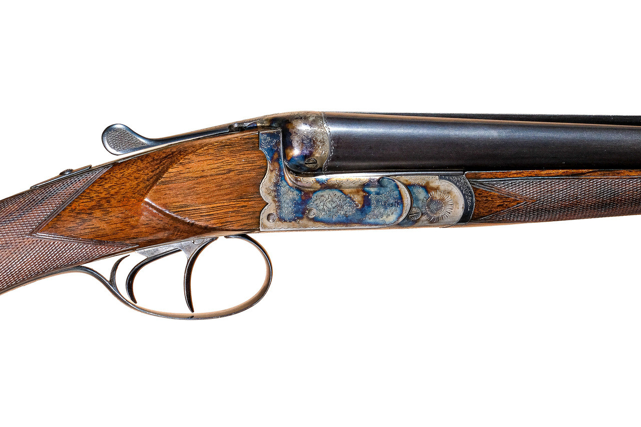 Schlesinger シュレセンジャー　2waybag バーガンディ　usa L. Christophe - Double Rifle, SxS, .405 Winchester. 24 ½