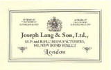Joseph Lang & Son Label
