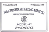 Winchester Model 42 Trade Label