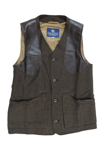 Gamekeeper Shooting Vest - Black Leather Shooting Vest