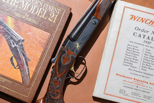 Winchester - Model 21, SxS, Grand American, .375 Winchester/28ga. 26" (.375 Win) w/Three Leaf Express Sight & 28" (28ga) IC/M. #91092