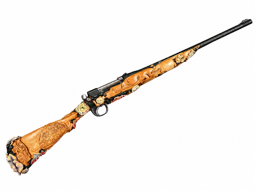 A UNIQUE DANISH MYTH AND LEGEND HIGH ART THEMED .303 BOLT-ACTION ORNAMENTAL RIFLE #99010