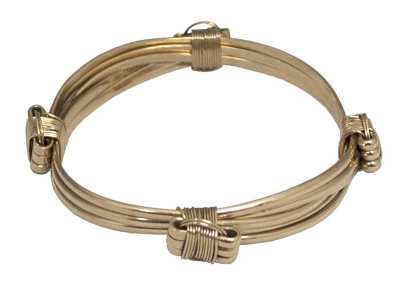 A 14K Solid Gold Men's Elephant Hair Bracelet