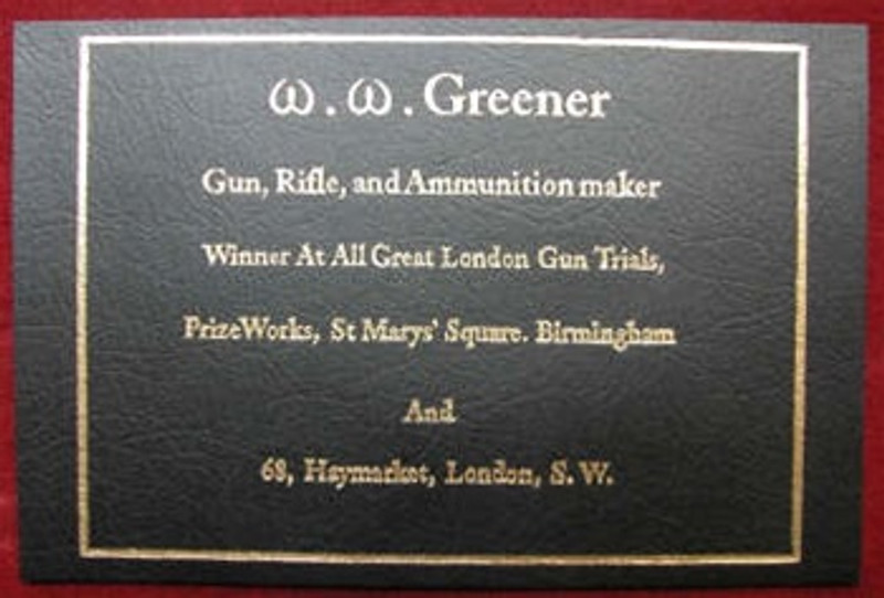 W. W. Greener Leatherette Label