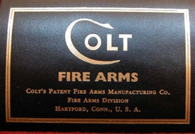 Colt Fire Arms Leatherette Label