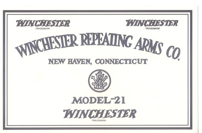 Winchester 21 Trade Label
