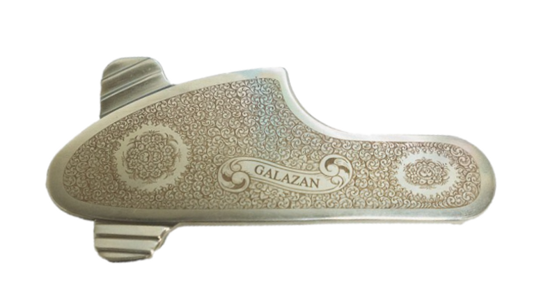 Engraved Galazan Shotgun Sidelock Belt Buckle