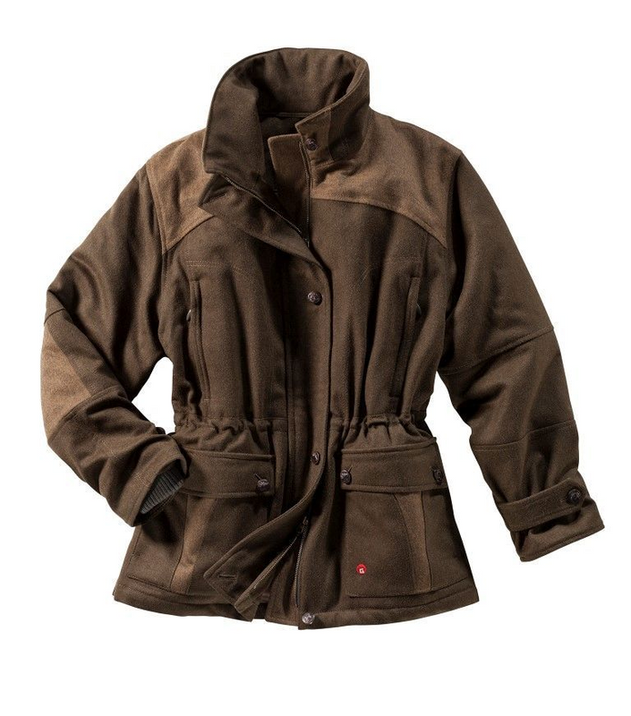 Gaston J. Glock High Quality Ladies Hunting Jacket made of Nap Loden in Olive