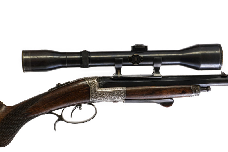 W. Collath - Single Shot Underlever Rifle w/Original Tesko Scope, 6.5x52R. 25 5/8" Solid Octagonal Barrel. #77746