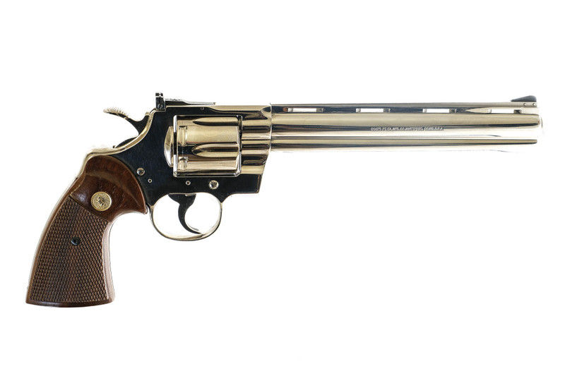 Colt - Python, Nickel Finish, .357 Magnum. 8" Ventilated Rib Barrel. #80853
