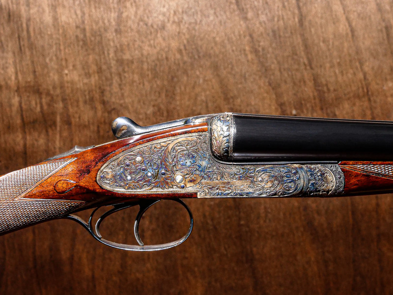 Holland & Holland - SPECTACULAR Royal Hand Detachable Full Sidelock, SxS, Deep Chisel Floral Engraving, 12ga. 30" Barrels Choked IC/IC. #88576