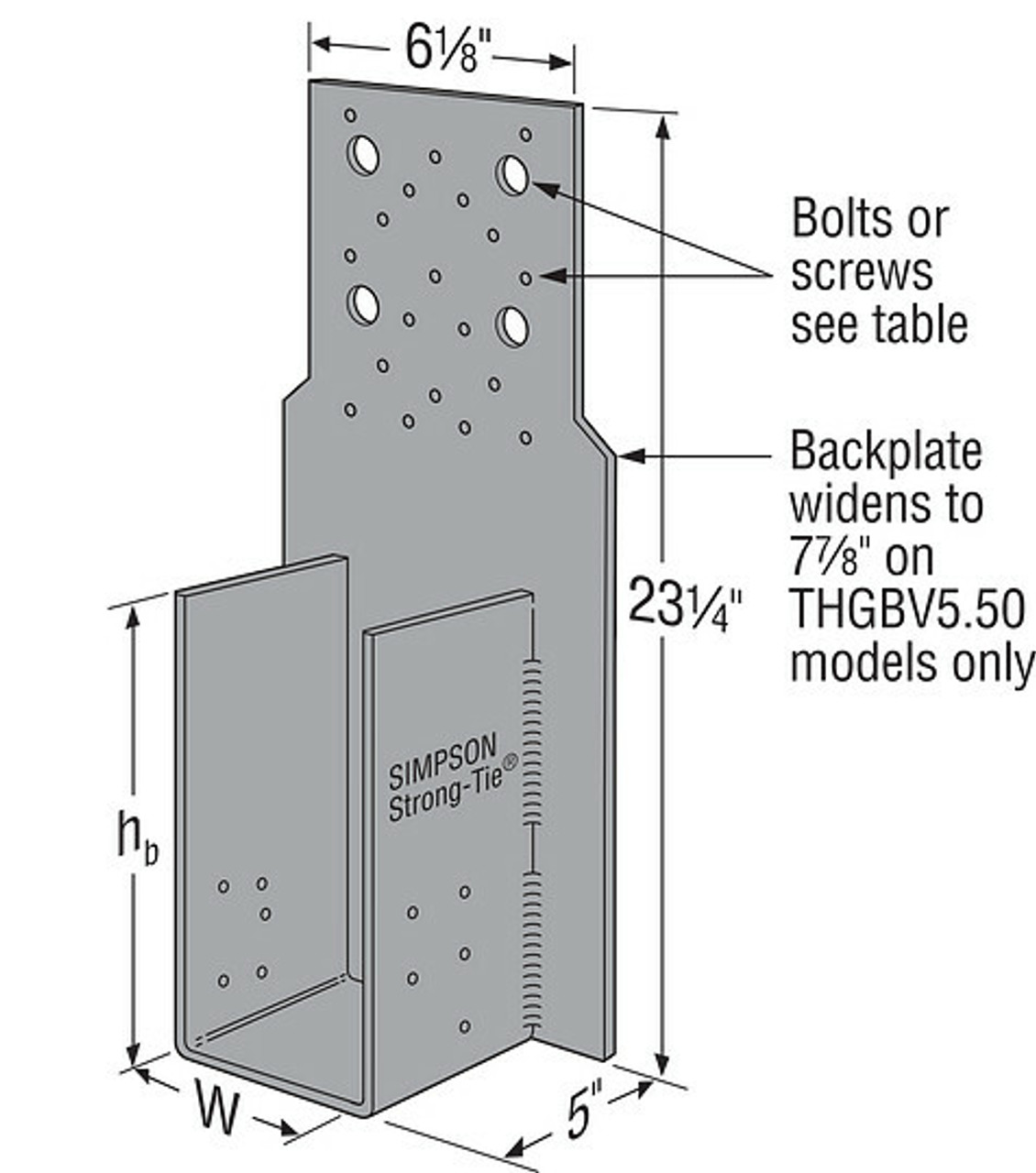 Simpson Strong-Tie THGBHV5.50/9 Truss Girder Hanger