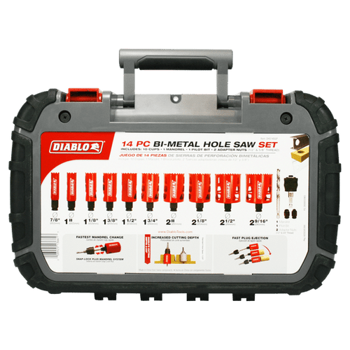 14 pc General Purpose Bi‑Metal Hole Saw Set