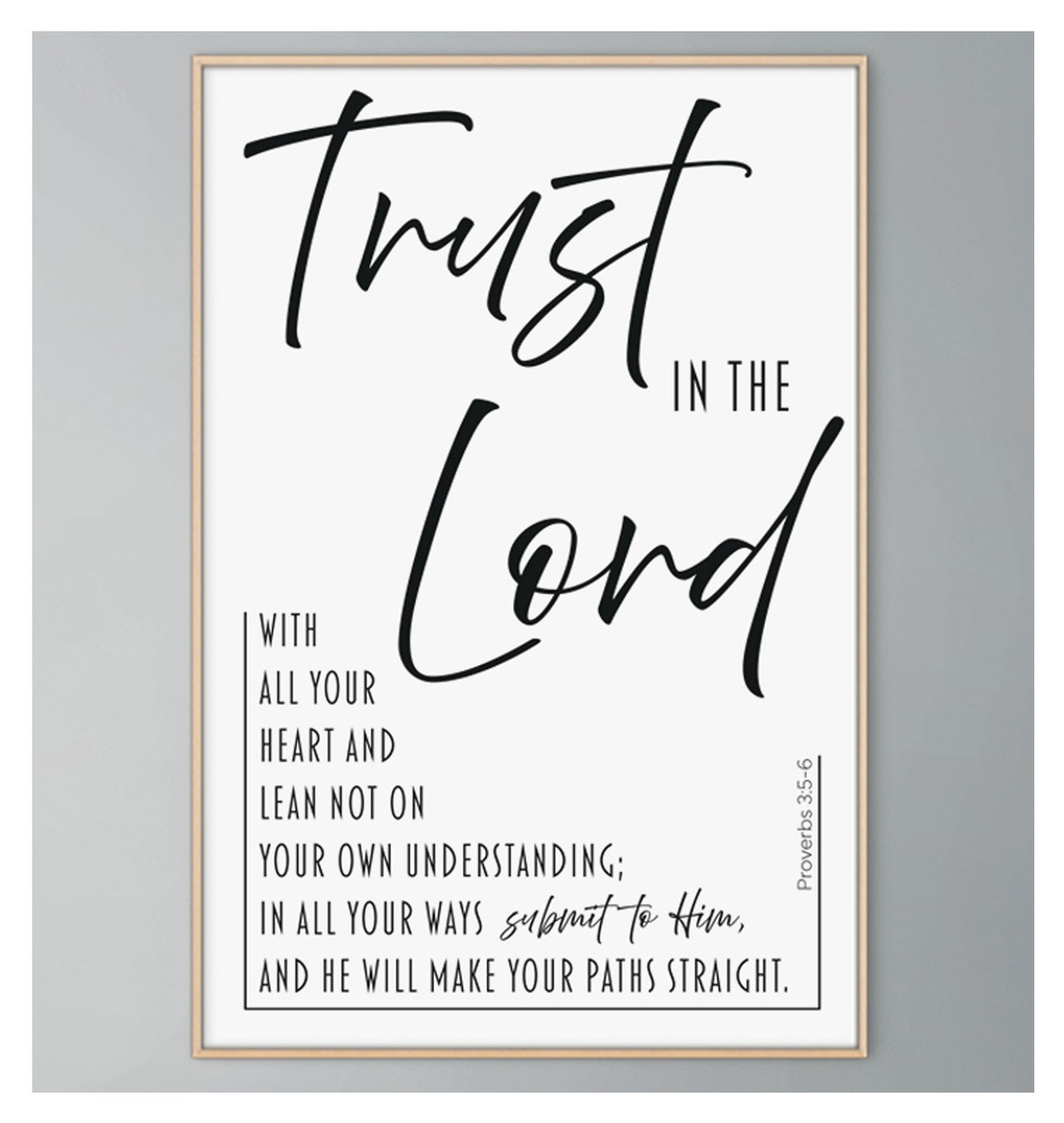 trust-in-the-lord-proverbs-3-5-6-framed-scripture-wall-art for Calligraphy Free Printable Proverbs 3 5 6 Trust in the Lord / Proverbs 3:5-6 / Framed Scripture Wall Art for Calligraphy Free Printable Proverbs 3 5 6