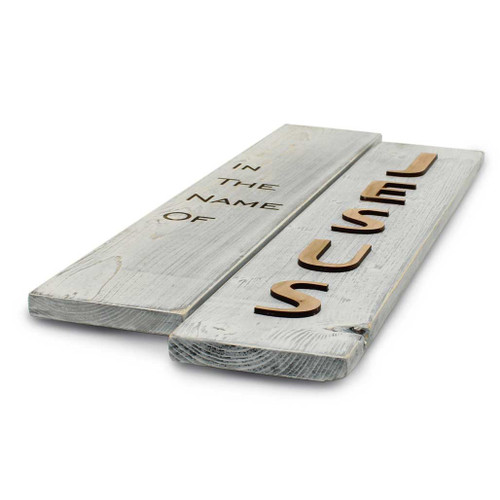In The Name Of Jesus / Reclaimed Wood / Wall Decor