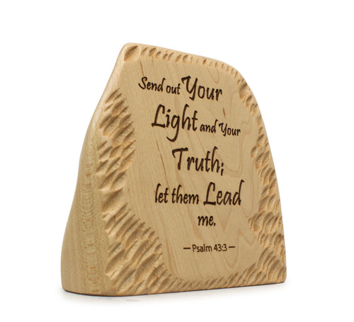 Hand - Carved Psalm 43:3 Bible Verse Plaque