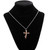Women's Cross of Faith Pewter & Walnut Wood cross necklace with a petite chain.