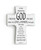 Wall Art Children's Prayer Cross with Genesis 1 Poem / Winter White Color / Front View