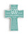 Wall Art Children's Prayer Cross with Genesis 1 Poem / Sky Mist Blue Color / Front View