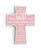 Wall Art Children's Prayer Cross with Genesis 1 Poem / Rosy Blush Pink Color / Front View